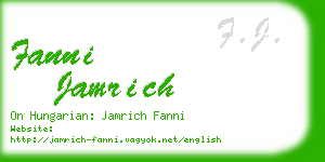 fanni jamrich business card